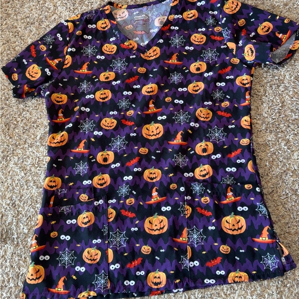 Scrubaid scrub top Halloween with pockets